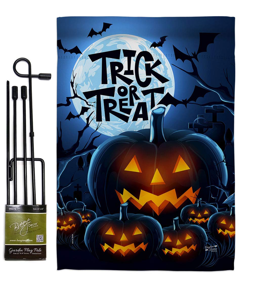 Halloween Garden Flag Set - Spooky Pumpkin & Witch Decor for Yard
