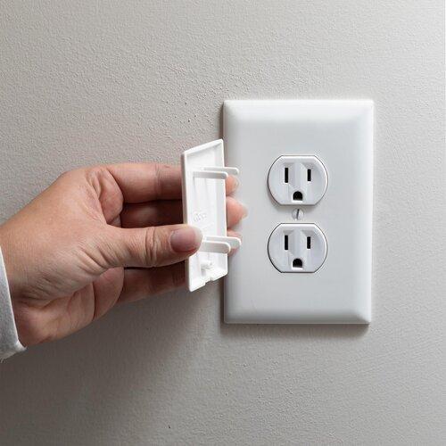 Qdos StayPut Double Outlet Plug - Secure Wall Adapter, 6-Pack White - Perfect for Home, Office & Travel Use
