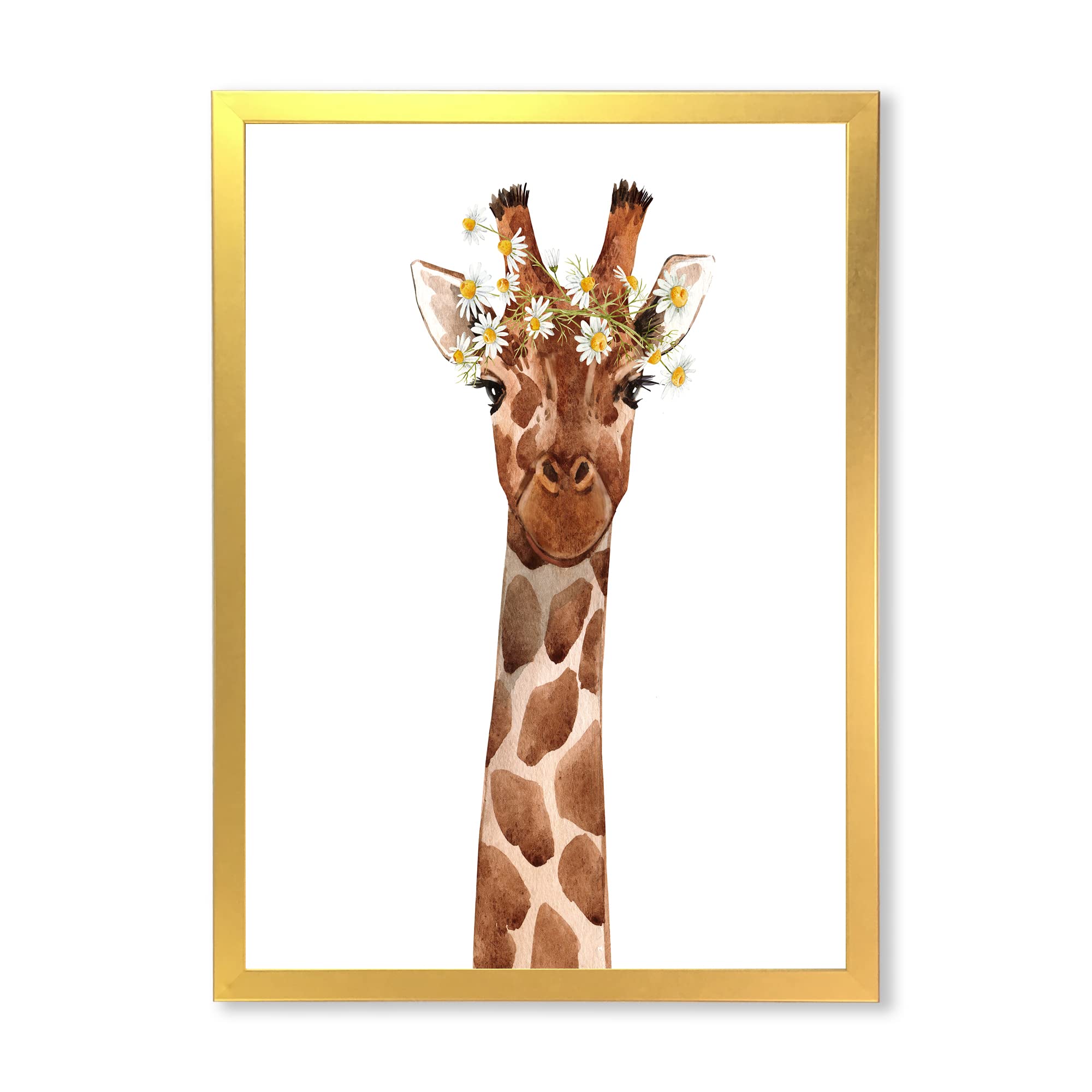 DesignQ Giraffe XI Farmhouse Framed Wall Art - Handmade Canvas Painting for Living Room, Bedroom & Office Decor