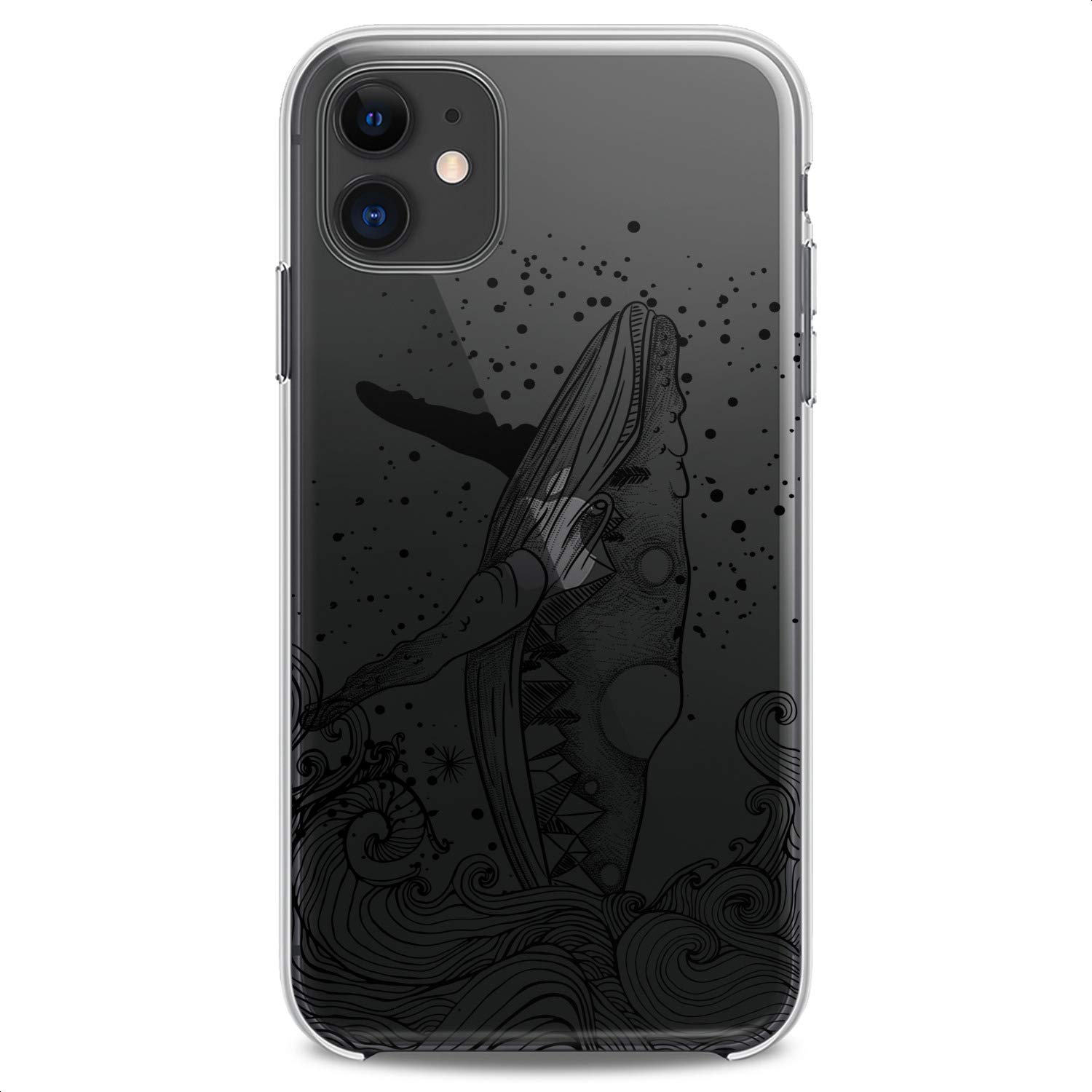 Premium TPU Phone Case for iPhone 16/15/14/13/12/11 Pro Max/Plus/Mini/Xs/Xr/X/8/7/6/5/SE - Cute Whale Print Design with Ocean Wildlife Theme - Slim Flexible Clear Silicone Protective Cover - Perfect for Nature Lovers & Art Enthusiasts - Ideal for Daily Use, Travel & Outdoor Activities