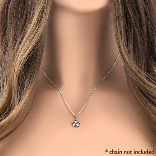14K White Gold Plumeria Flower Pendant Necklace for Women - Elegant Hawaiian Floral Jewelry Gift for Birthday, Anniversary & Special Occasions