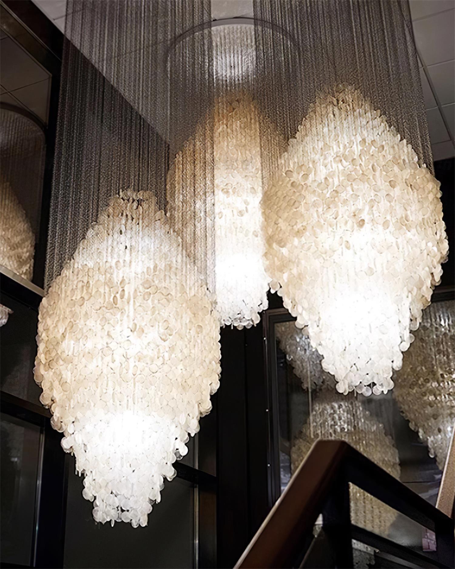 Elegant Shell Chandelier Lighting - Coastal & Nautical Decor for Beach House, Living Room, Dining Room, Bedroom