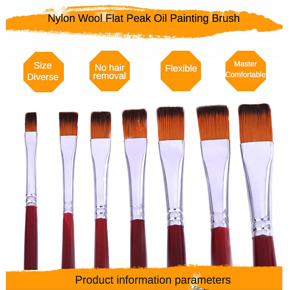 2-Color Nylon Hair Art Brushes - 12pc Set for Watercolor Painting & School Supplies