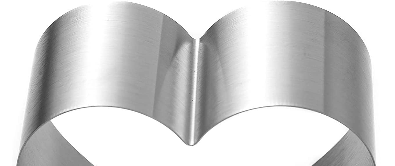 Siking Stainless Steel Heart Cake Ring Mold - 4/6/8 Inch Heart Shaped Cutter for Mousse, Cheese, Cookies, Salads & Onigiri - Perfect for Baking, Dessert Making & Food Presentation (11-2 Inch Height)