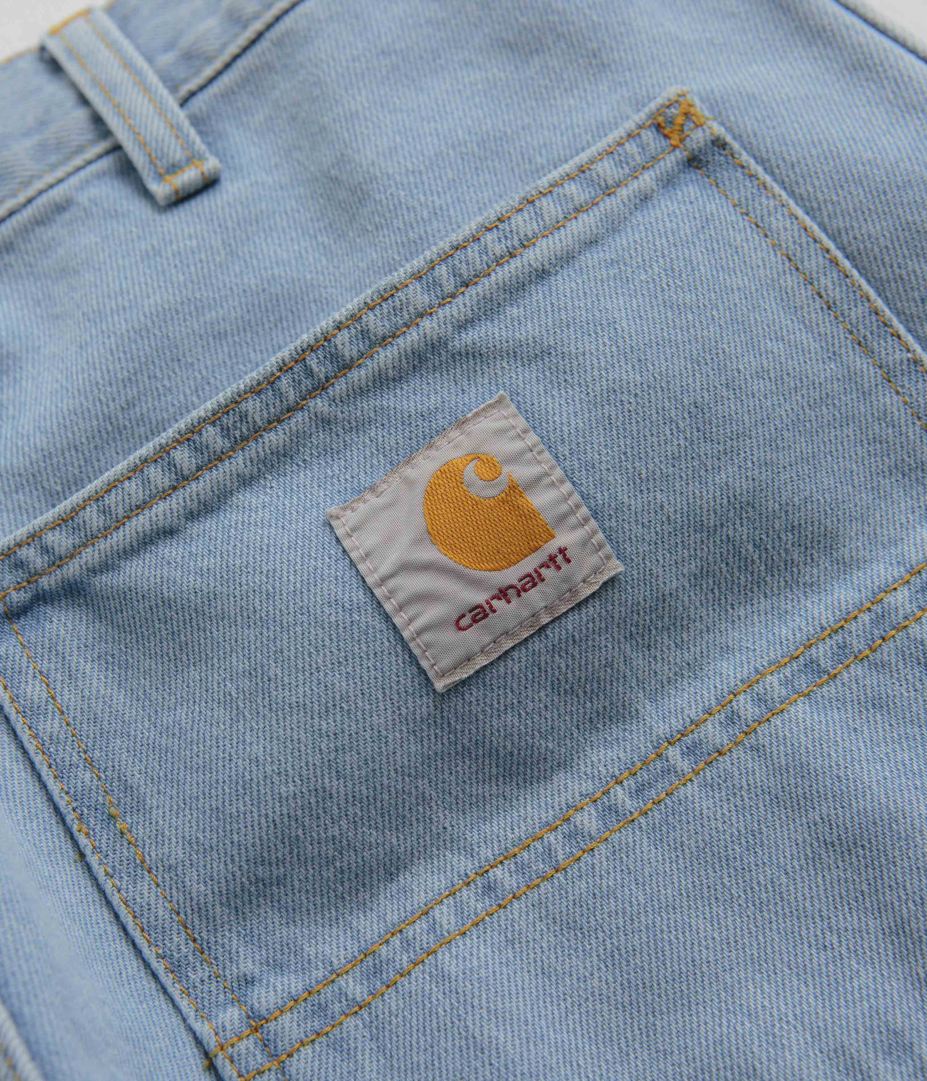 Carhartt Heavy Stone Bleached Blue Denim Single Knee Work Pants - Durable & Comfortable for Construction, Farming & Outdoor Work
