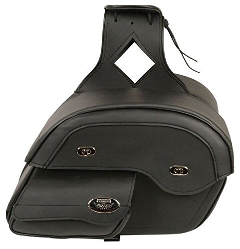 Milwaukee Waterproof PVC Motorcycle Saddlebag - Cruiser Style Slant Pouch for Harley, Honda & Yamaha Bikes | Ideal for Long Rides, Road Trips & Daily Commuting
