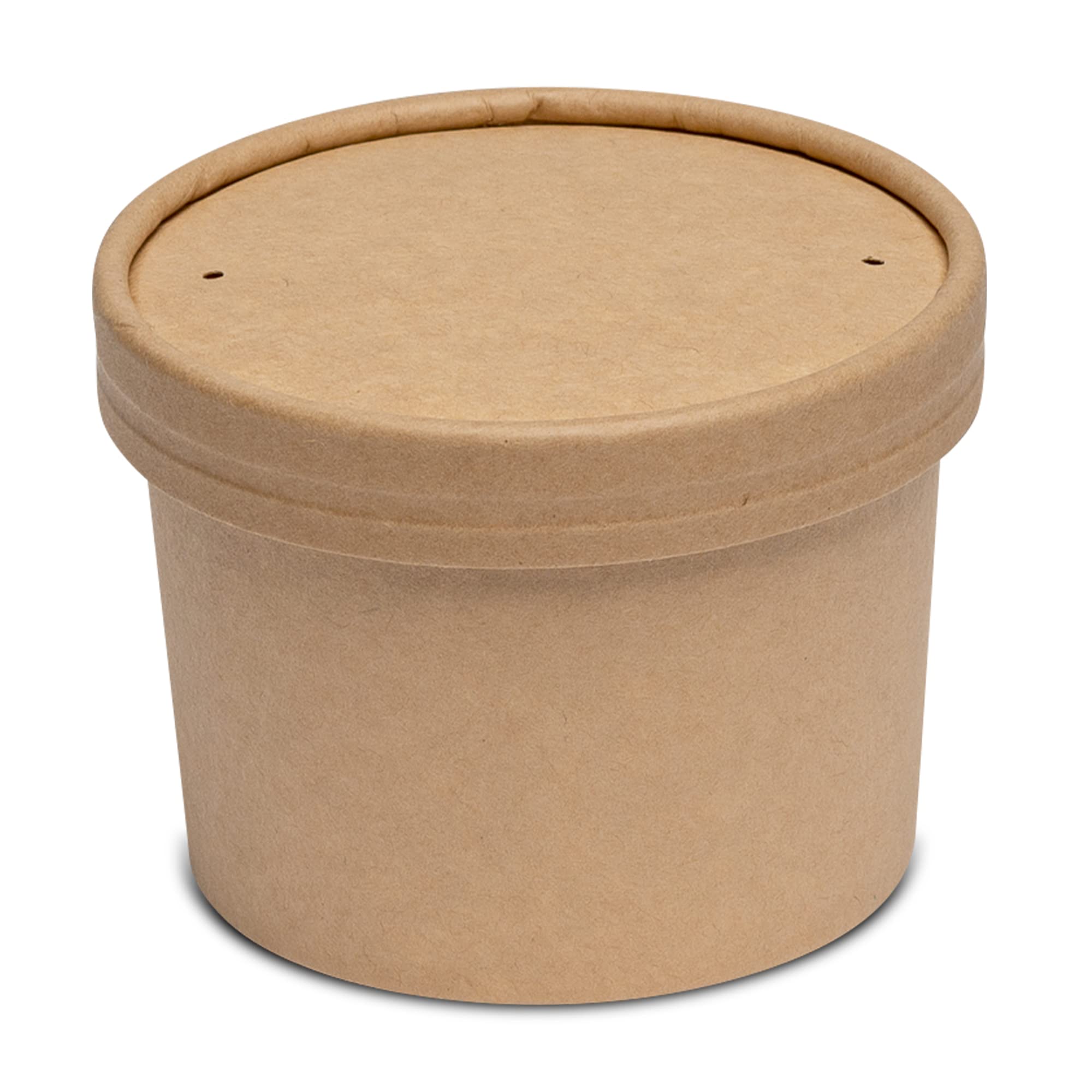 250-Pack 8 oz Kraft Paper Food Containers with Vented Lids | Disposable Soup Bowls & Ice Cream Cups | Eco-Friendly Takeout Containers for Hot & Cold Foods | Perfect for Restaurants, Cafes, and Catering Services