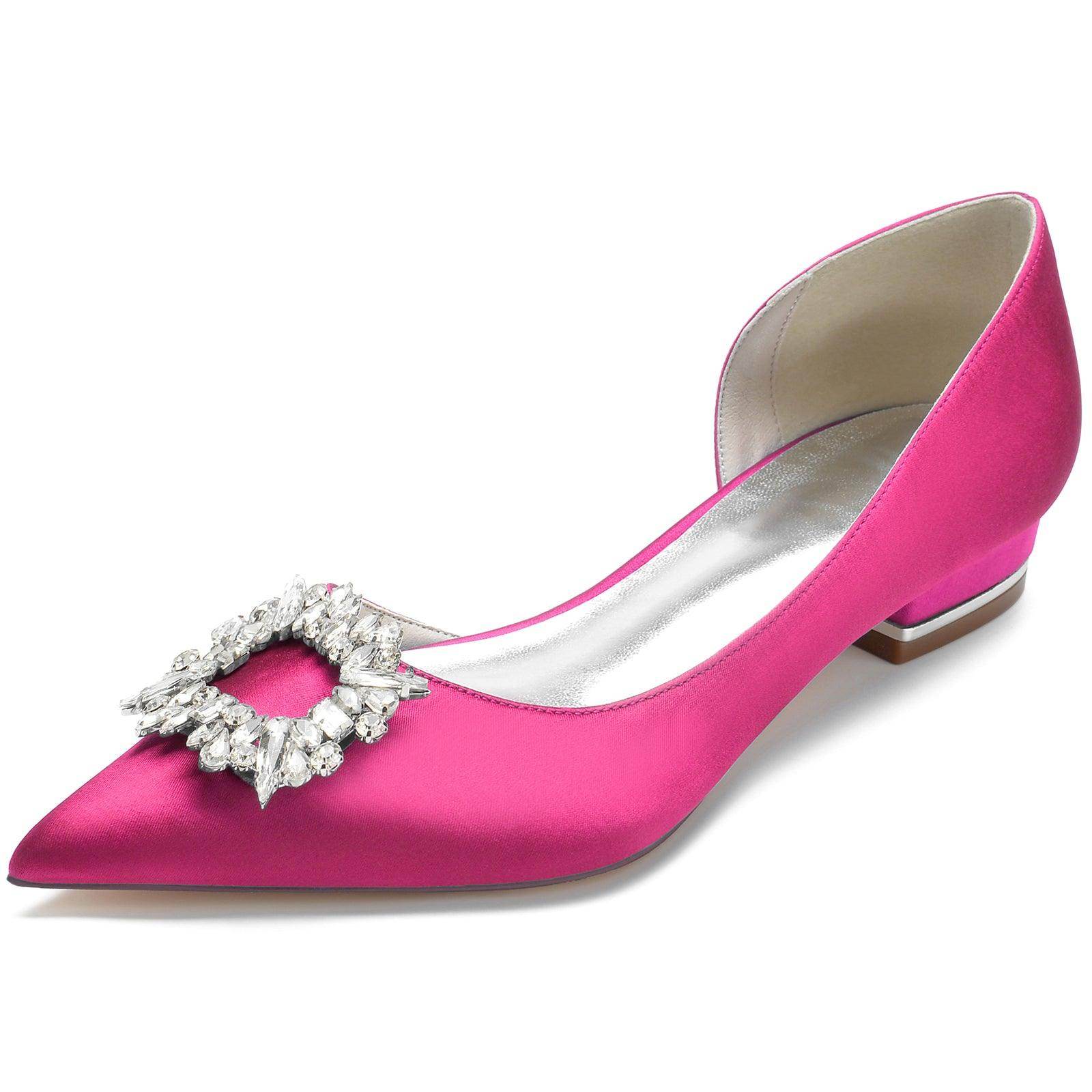 Flat Heel 2.5cm Silk-Like Comfortable Shoes CK0268 - Perfect for Office, Wedding & Casual Wear