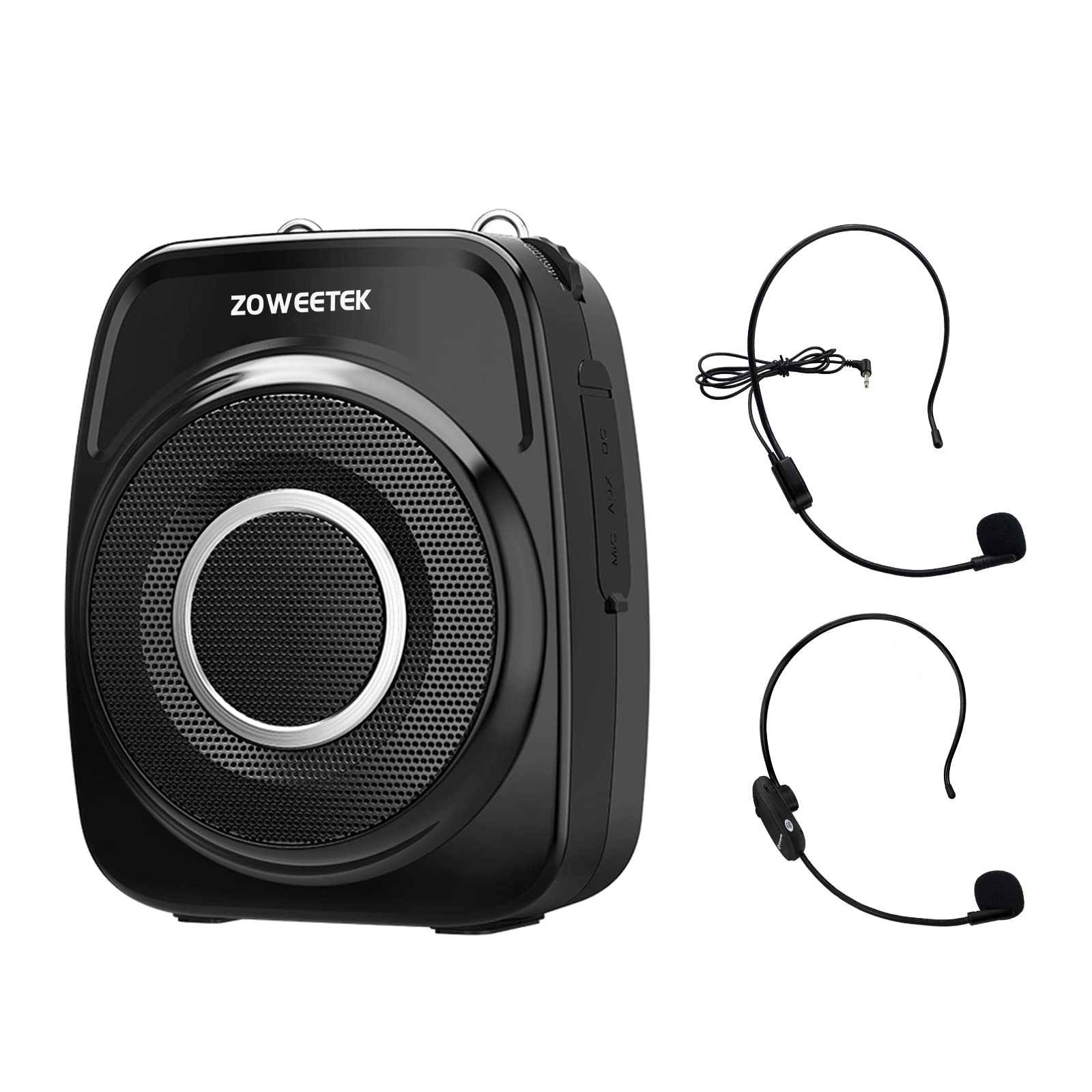 ZOWEETEK Wireless Voice Amplifier with Headset Microphone - Portable Rechargeable Speaker for Teachers, Fitness Instructors, Tour Guides - Perfect for Classroom, Meetings, Yoga, Training, Speeches & Outdoor Events