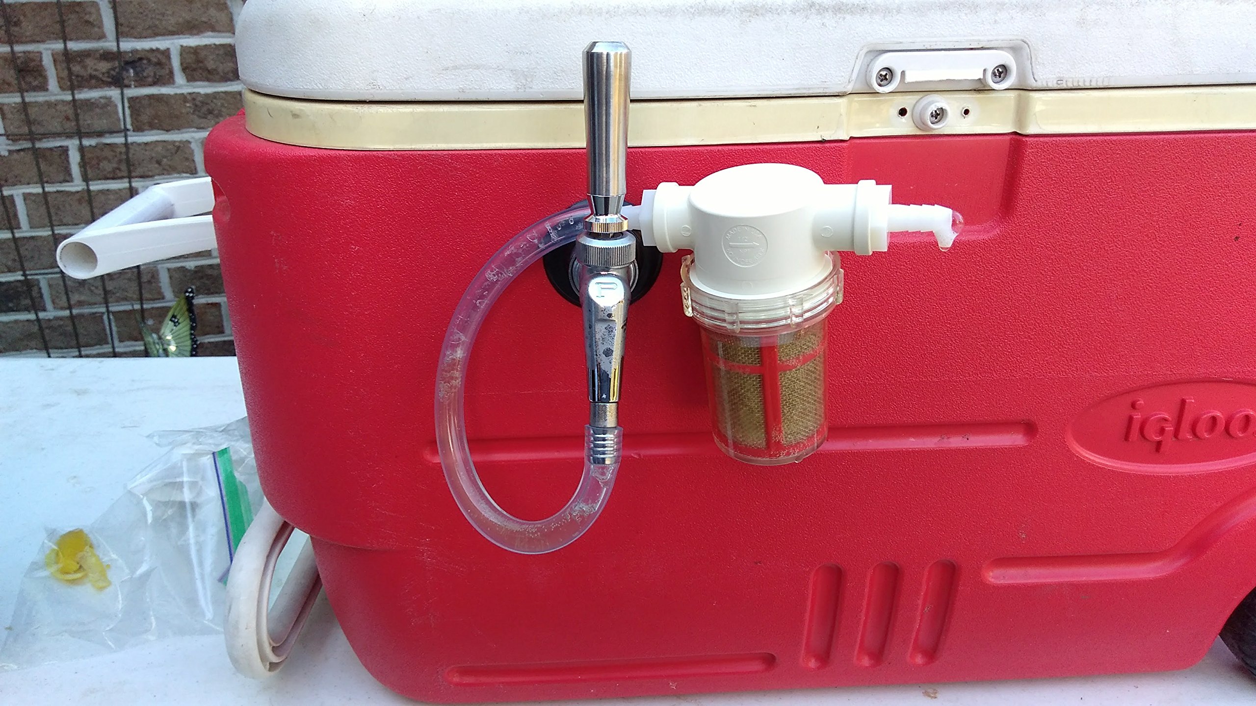 BouncerMD Inline Beer Filter (Mac Daddy) - Premium Homebrew Filtration System for Kegs & Draft Beer - Perfect for Home Bars, Parties & Brewing Enthusiasts