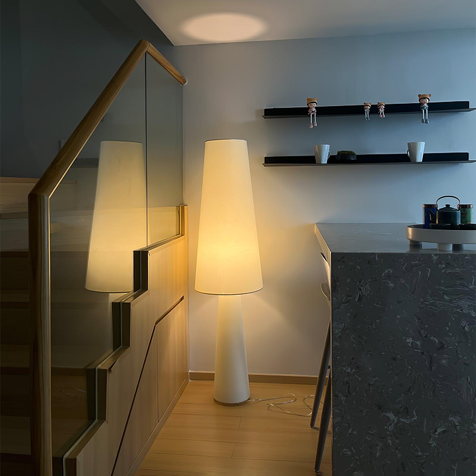 Modern Column Fabric Floor Lamp - Elegant Standing Light for Living Room, Bedroom & Office - Perfect for Reading, Relaxing & Ambient Lighting