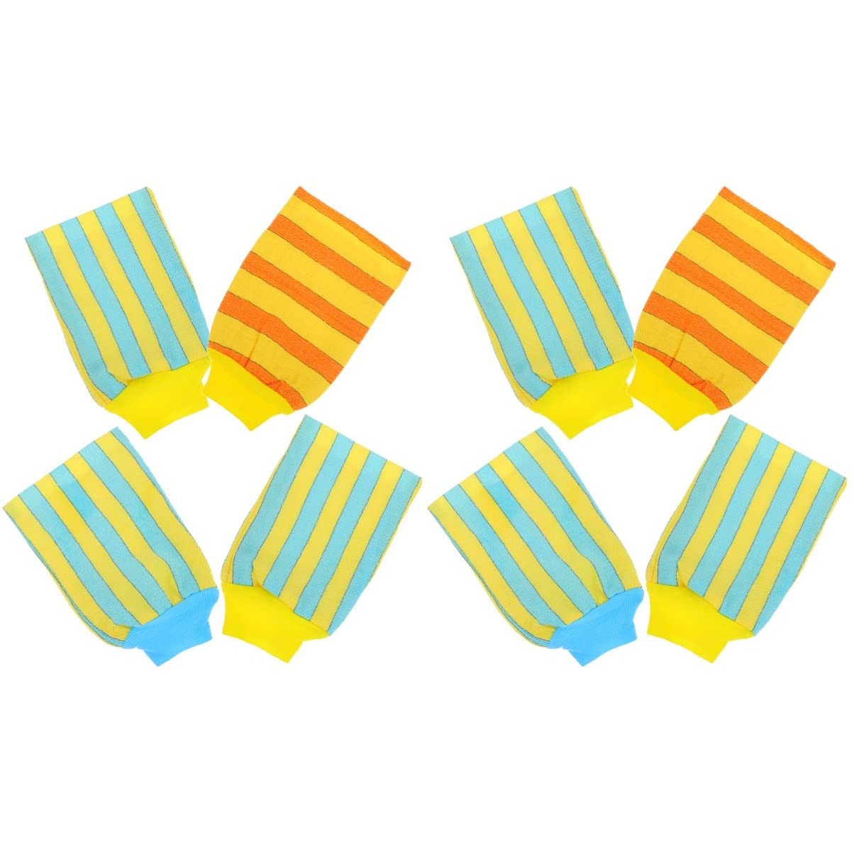 8pcs Minkissy Baby Bath Mitts & Exfoliating Washcloths - Soft Korean Scrub Mittens for Toddlers, Men & Spa Use - Gentle Back Exfoliator, Shower & Body Scrub for Dry Skin Care