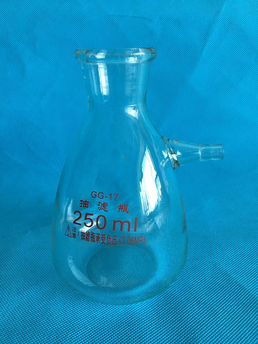 250ml Filtering Flask, -0.06MPa Vacuum Filtration Bottle, Heavy Wall Borosilicate Glass for Laboratory, Chemistry Experiments & Scientific Research