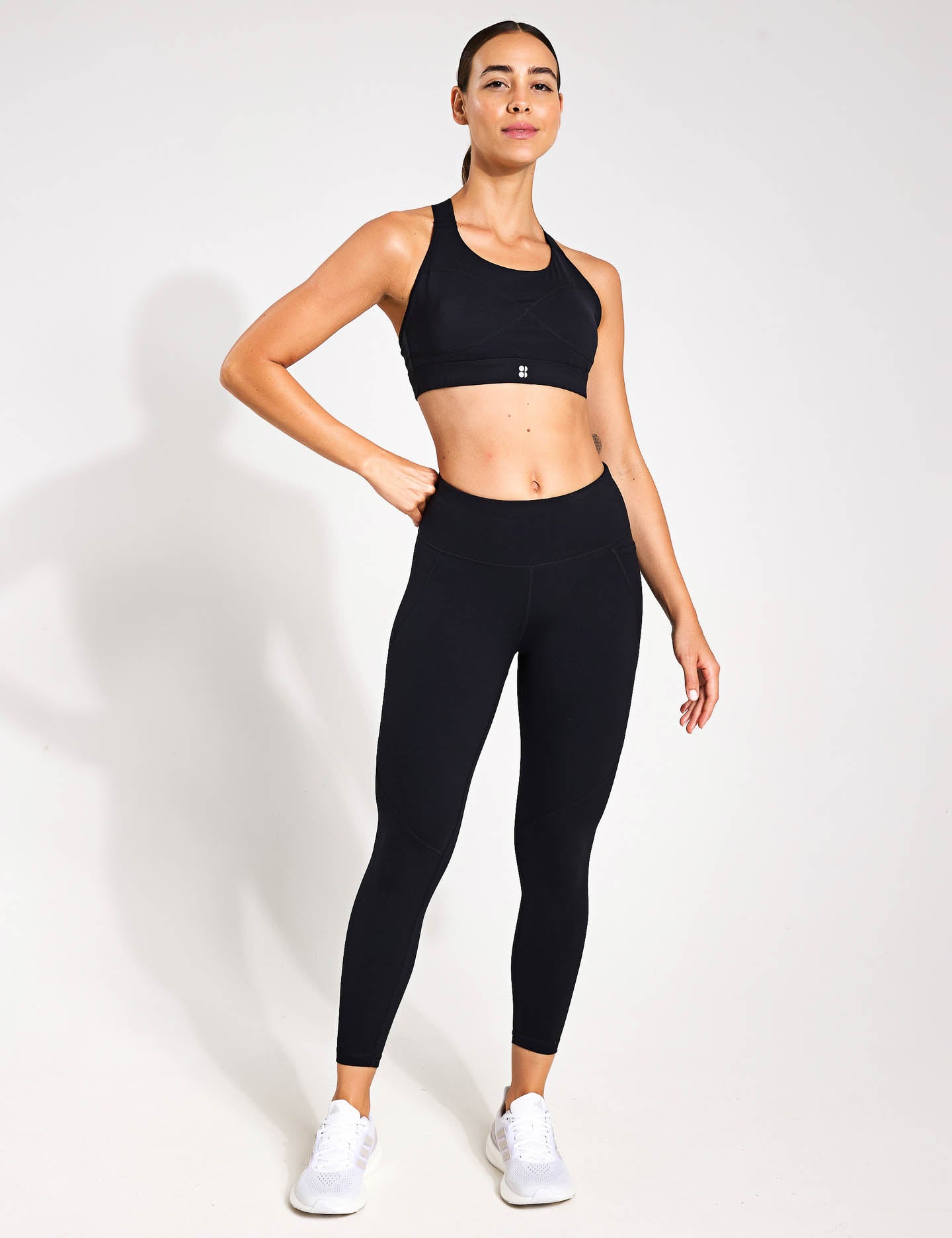 High Waist 7/8 Power Leggings Set - Black Workout Leggings for Women | Yoga, Running, Gym & Lounge Wear