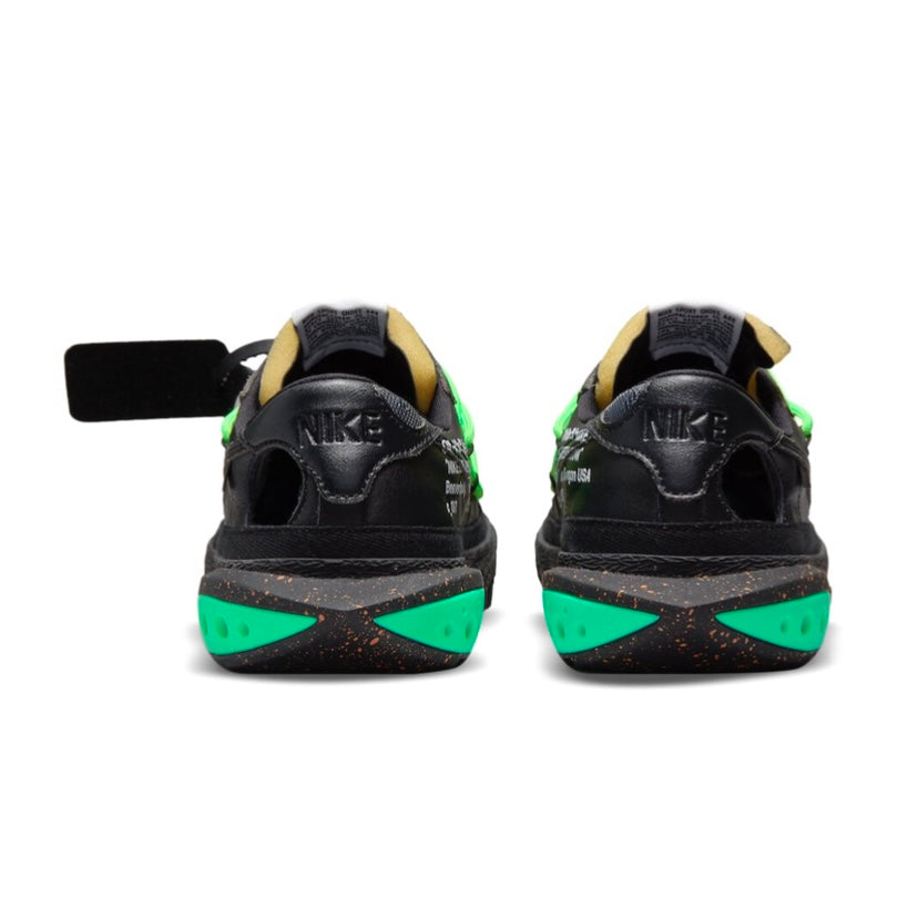 Off White x Nike Blazer Low Sneakers - Black & Green Colorway - Men's/Women's Basketball Shoes for Streetwear & Casual Wear