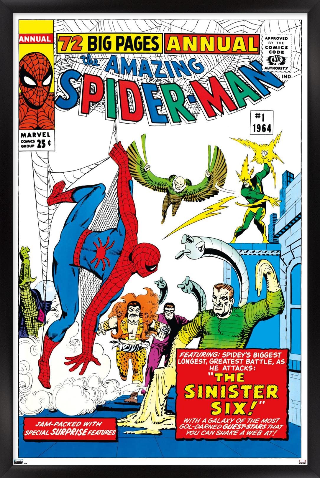 Marvel Comics The Sinister Six - Amazing Spider-Man Annual #1 Framed Wall Poster 22.4