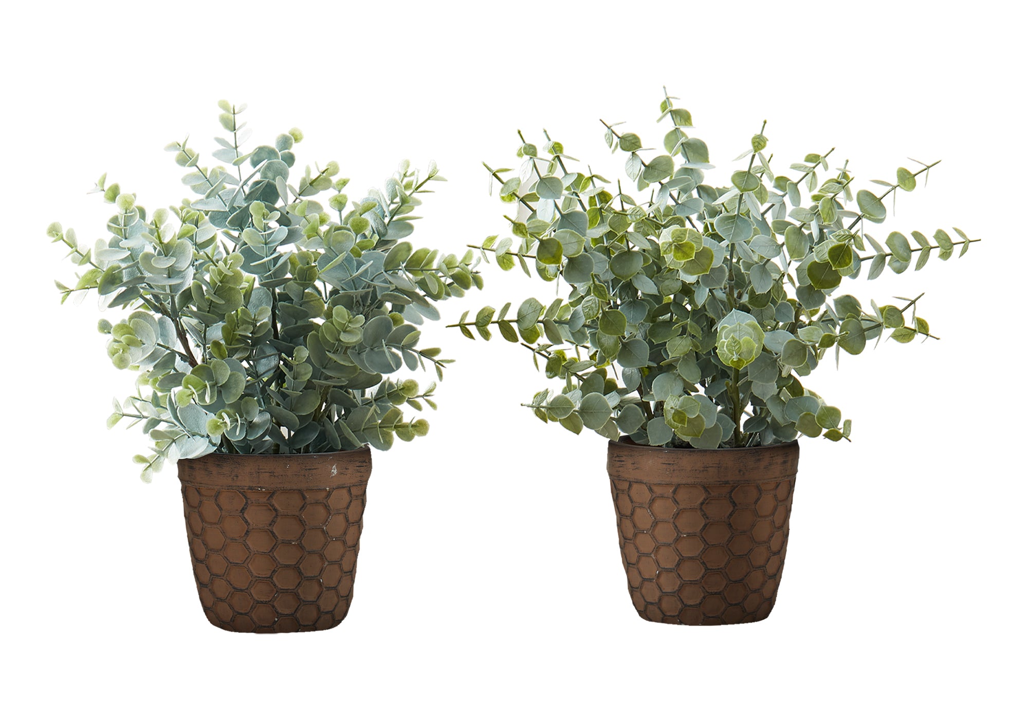 13 Inch Tall Faux Eucalyptus Grass Artificial Plants - Set of 2 Realistic Indoor Greenery Decor for Home, Office, Living Room & Wedding Centerpieces