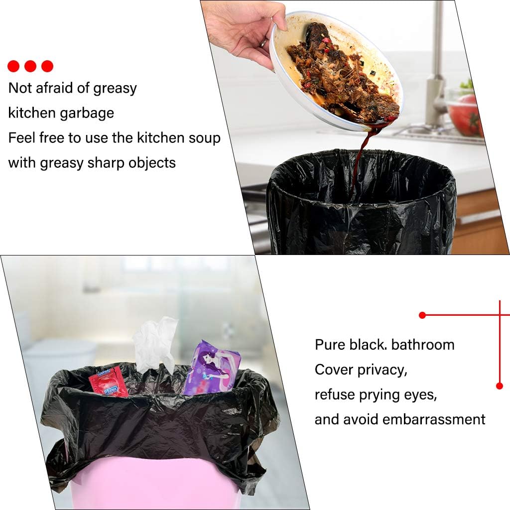 Small Trash Bags 4 Gallon - 5 Rolls (100 Count) 18x24 Inches Kitchen Bathroom Bedroom Office Garbage Bags for Waste Disposal & Daily Cleaning
