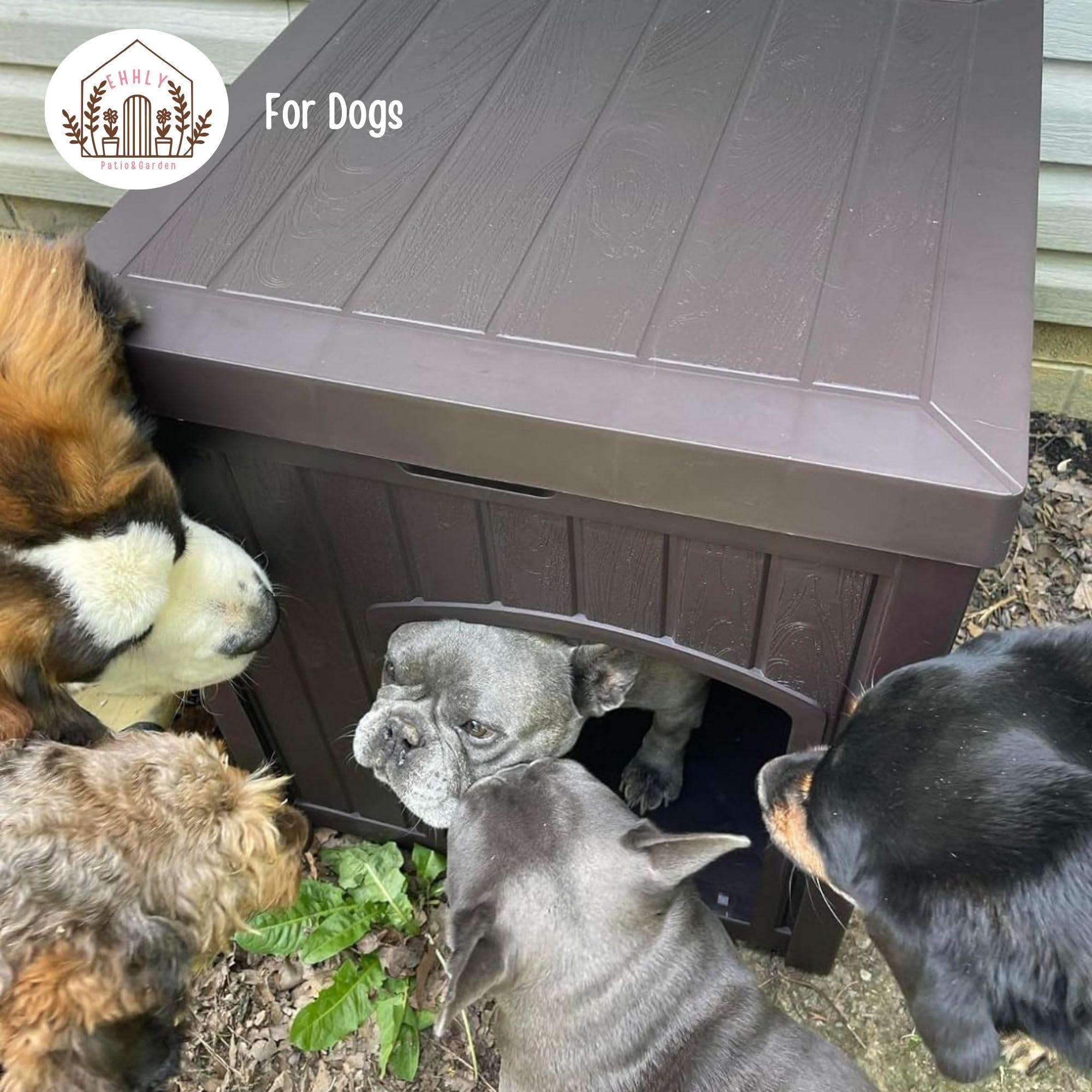 **Weatherproof Outdoor Cat House for Winter - Insulated Waterproof Shelter for Feral & Stray Cats - Durable Resin Plastic Enclosure for Small/Medium Dogs - Grey (Perfect for Backyards, Porches & Garages)**