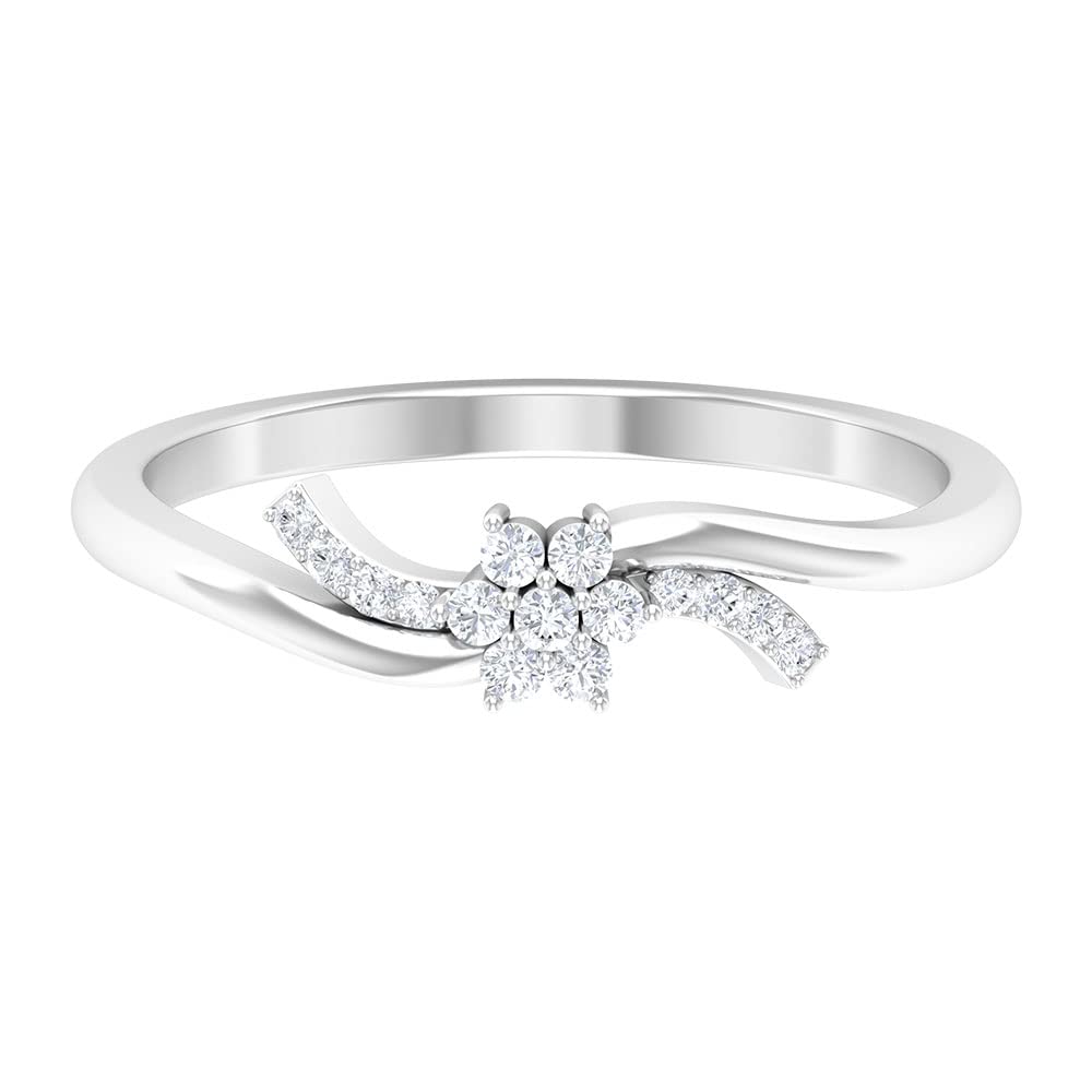 Rosec Jewels - 14K Solid Gold Floral Wedding Ring with HI-SI Diamond Accent | Elegant Engagement Ring for Women | Perfect for Bridal, Anniversary & Special Occasions