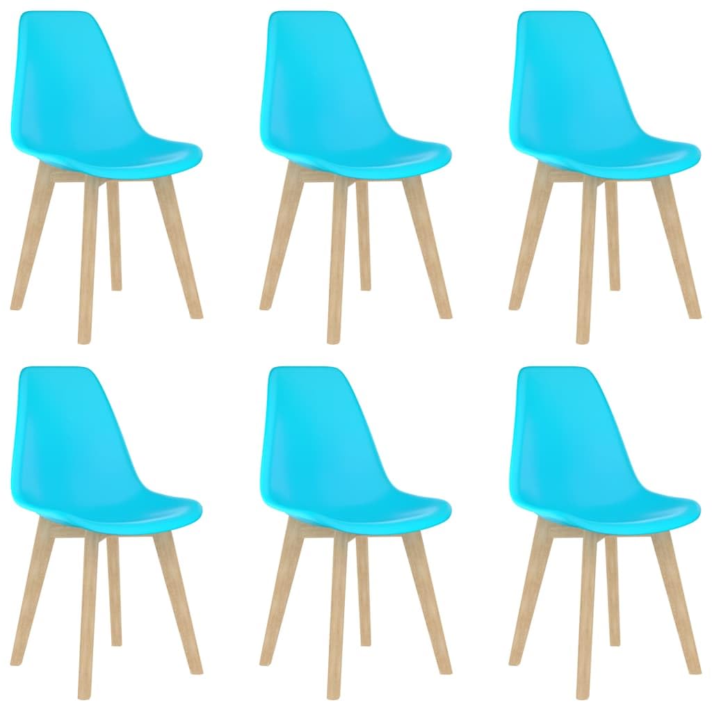 6 Pack Blue Plastic Dining Chairs - Stackable Indoor/Outdoor Patio Chairs for Kitchen, Restaurant, and Backyard Use