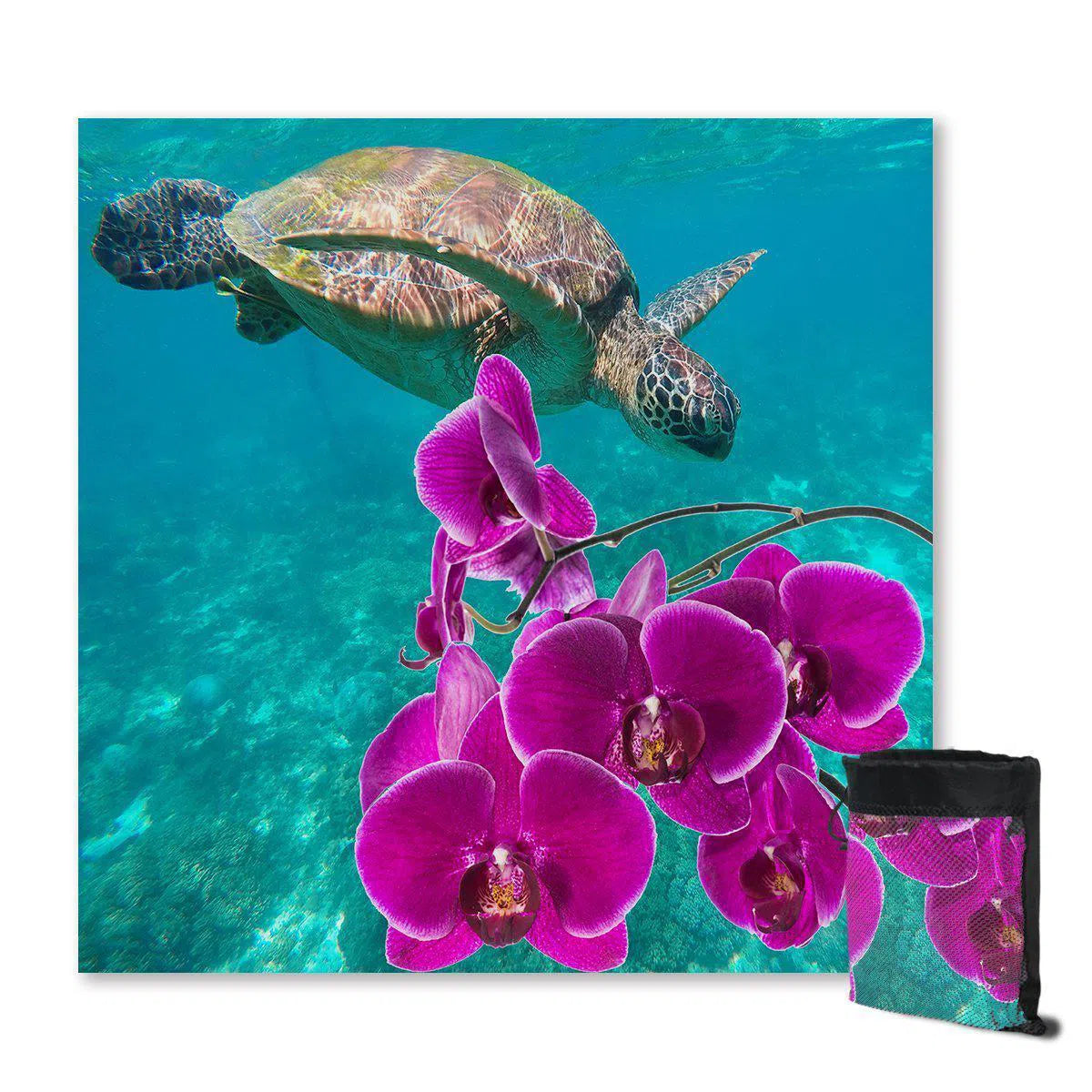 Ocean Orchids Sand Free Beach Towel - Quick Dry, Lightweight & Ultra Absorbent for Pool, Travel & Outdoor Activities