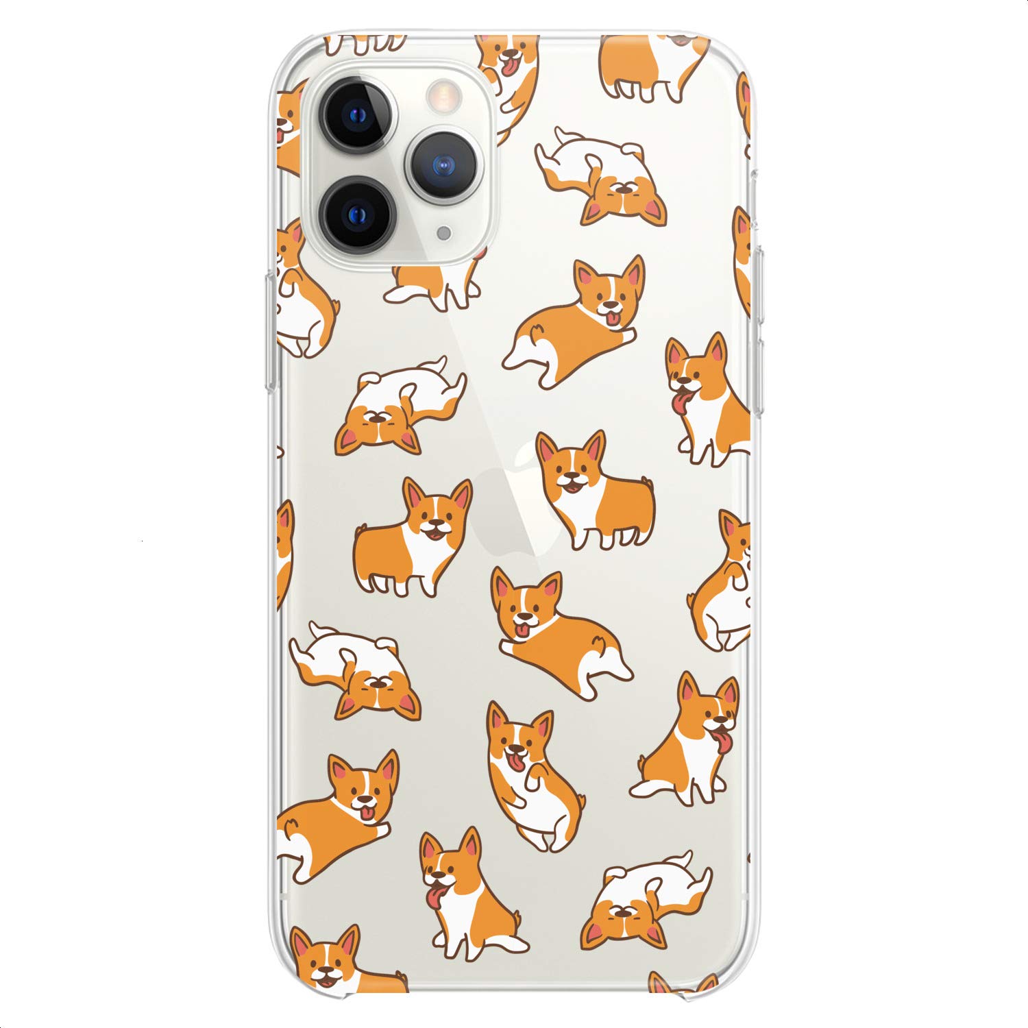 Premium TPU Phone Case for iPhone 16/15/14/13/12/11 Pro Max/Plus/Mini/XS/XR/X/8/7/6/SE - Cute Kawaii Corgi Design Clear Flexible Slim Protective Cover - Perfect for Women Girls Teens Daily Use School Work Travel