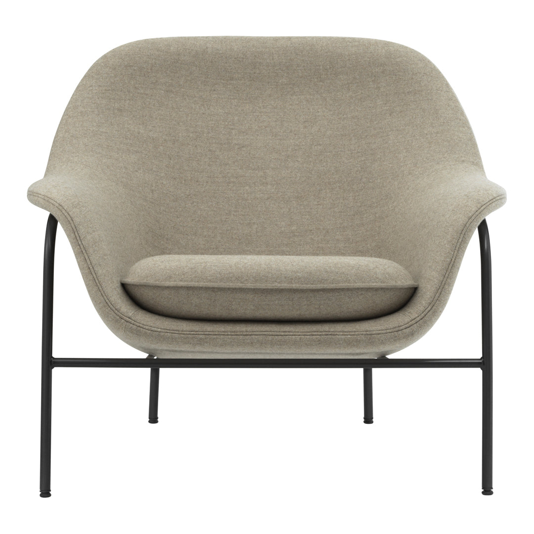 Modern Drape Low Lounge Chair with Sturdy Steel Legs - Perfect for Living Room, Bedroom, or Office Relaxation