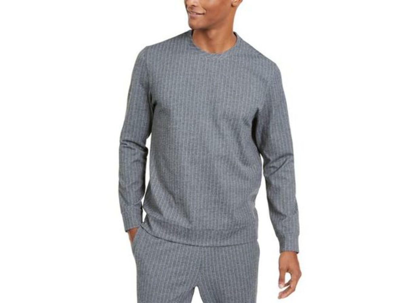 Alfani Men's Heather Gray Fleece Sweatshirt - Soft Casual Pullover for Lounge, Workout & Everyday Wear