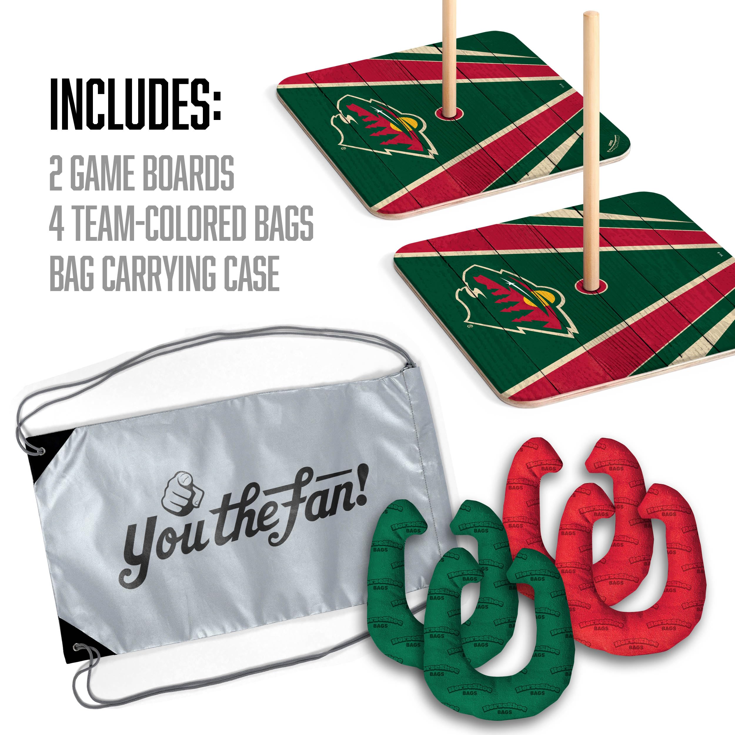Minnesota Wild NHL Horseshoe Bags - Officially Licensed Team Logo - Perfect for Tailgating, Game Day & Sports Fan Gifts