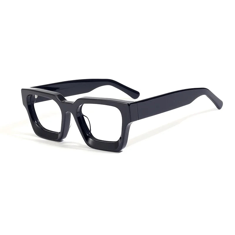 Stylish Black Acetate Square Eyeglasses for Men & Women - Unisex Full Rim Frame 51439 | Perfect for Work, Reading & Fashion Accessories