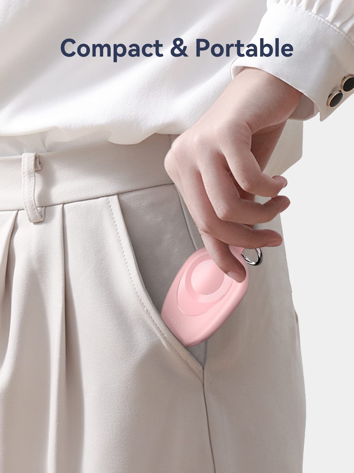 GagaKing Portable Magnetic Charger for Apple Watch Series 10/9/8/7/6/5/4/3/2/SE/Ultra 2/Ultra - 1400mAh Fast Charging Power Bank with Keychain - Pink | Perfect for Travel, Gym & Outdoor Activities