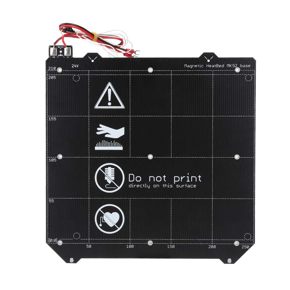 ASHATA 254x254mm 3D Printer Magnetic Heated Bed - Flexible Removable Build Plate for Prusa i3 MK2.5S MK3 MK3S | High-Temp Steel Plate | Perfect for ABS/PLA Printing & Rapid Prototyping