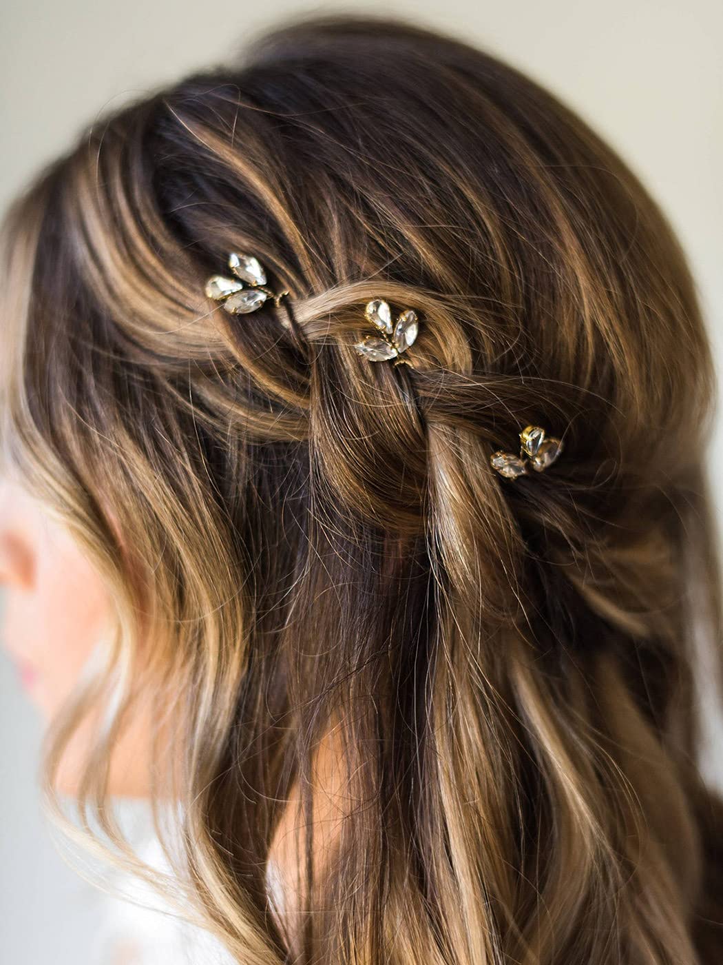 Jakawin Crystal Rhinestone Bridal Hair Pins - Gold Wedding Hair Accessories for Women & Girls - Perfect for Brides & Special Occasions