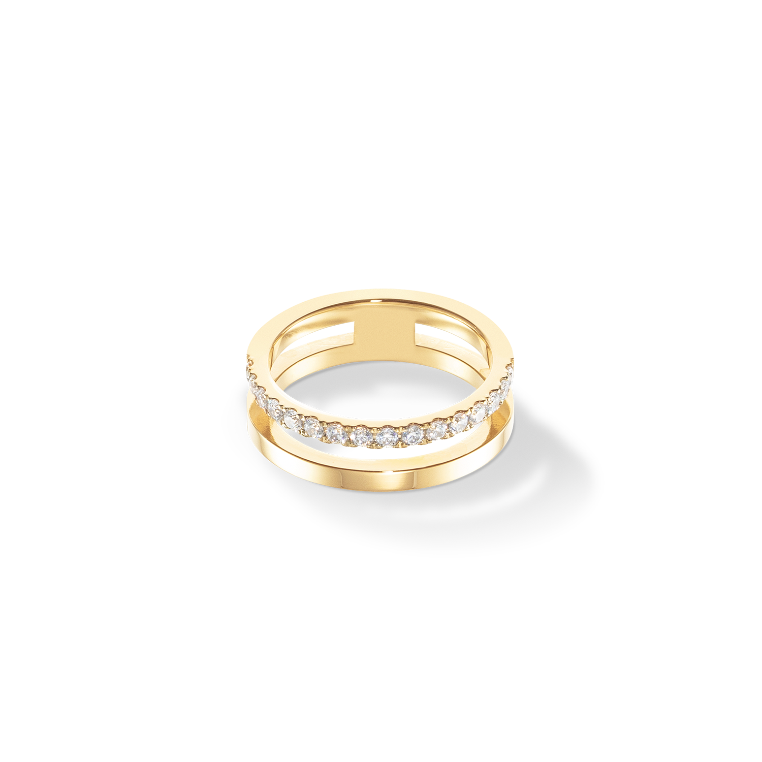 Eternal Unity Ring - 14K Gold Plated Crystal Couple Rings for Wedding, Engagement & Anniversary - Perfect Gift for Her & Him