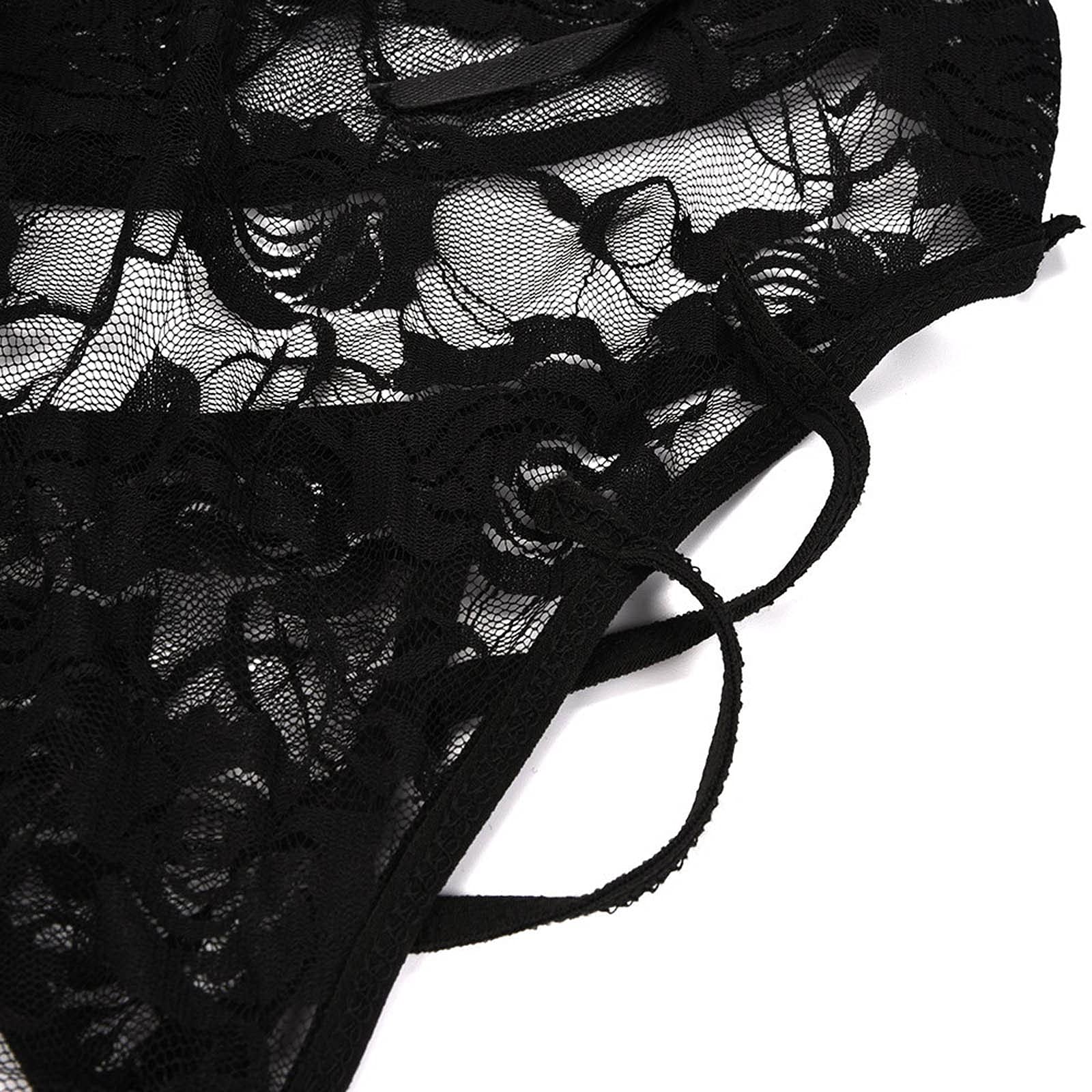 Wodceeke Women's Lace Snap Crotch Bodysuit - Sexy Teddy Lingerie with Ruffles, One Piece Jumpsuit for Romantic Nights & Boudoir Photography