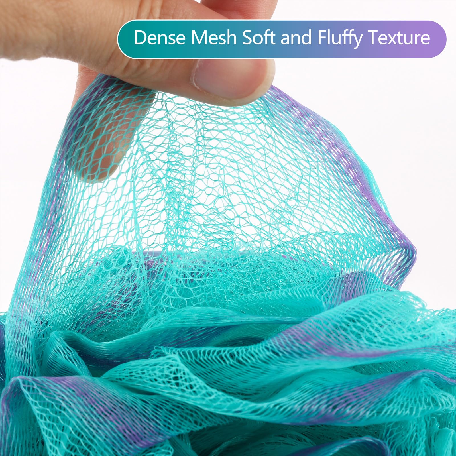 BTYMS 60g Loofah Sponge Bath Pouf Set of 4 - Exfoliating Body Scrubber for Shower, Washing & Skin Care - Soft & Durable Bath Puffs for Women & Men, Perfect for Exfoliation & Deep Cleansing