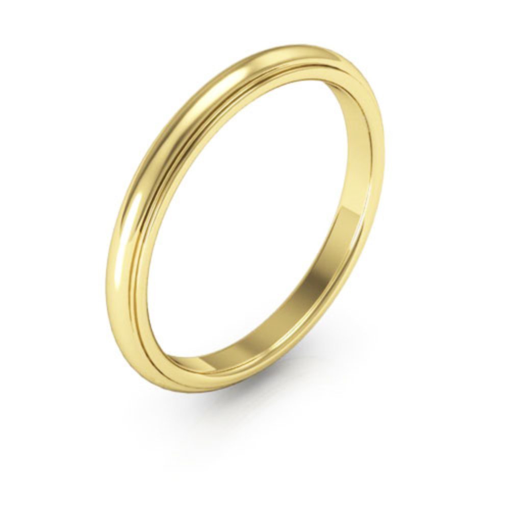 10K Yellow Gold Plain Wedding Bands for Men & Women - 2.5mm Half Round Edge Comfort Fit - Perfect for Anniversaries, Engagements & Everyday Wear