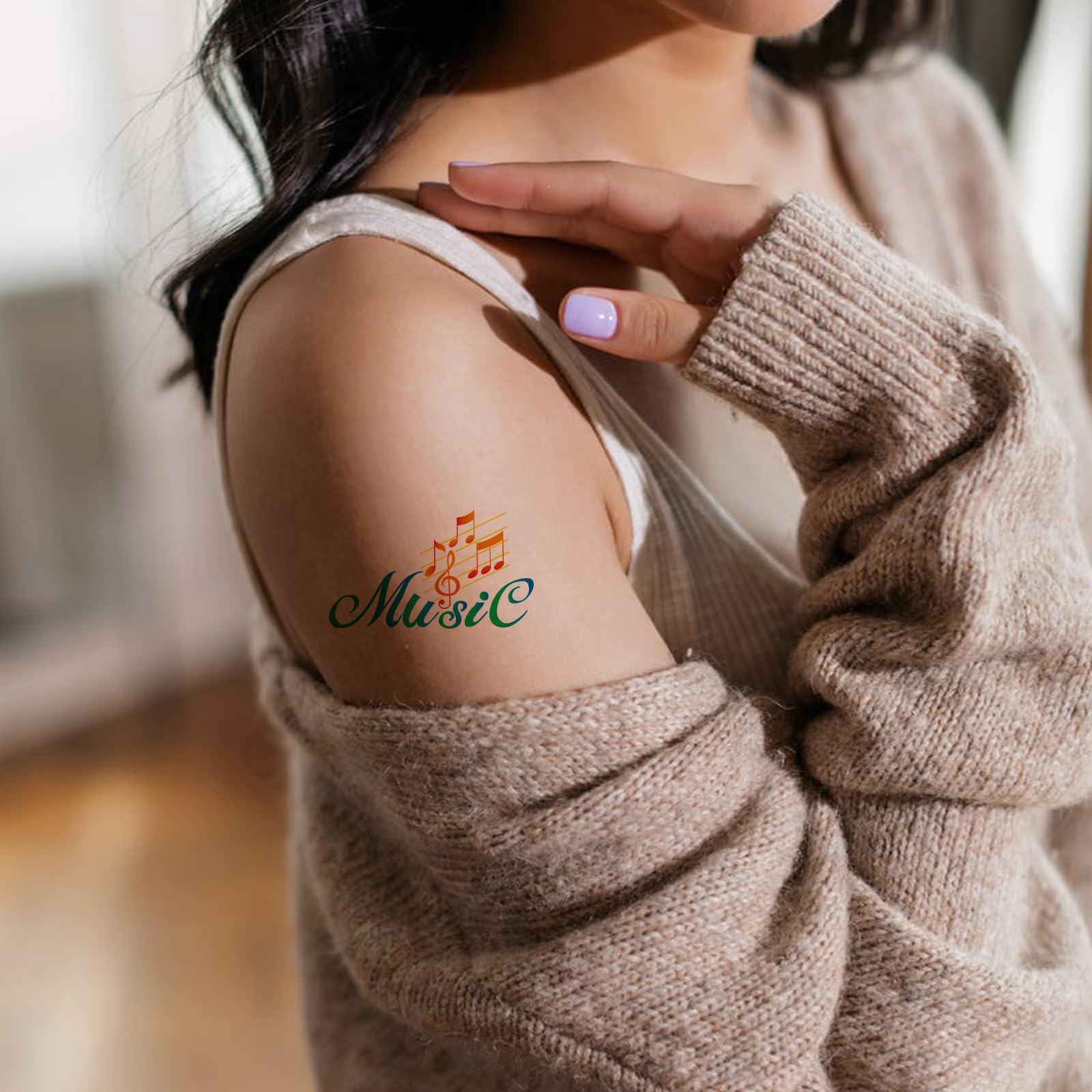 12 Sheets Music Note Temporary Tattoos for Kids - Piano Themed Party Supplies, Birthday & Baby Shower Favors, School Rewards - Perfect for Music Lovers, Classroom Prizes & Goodie Bag Fillers