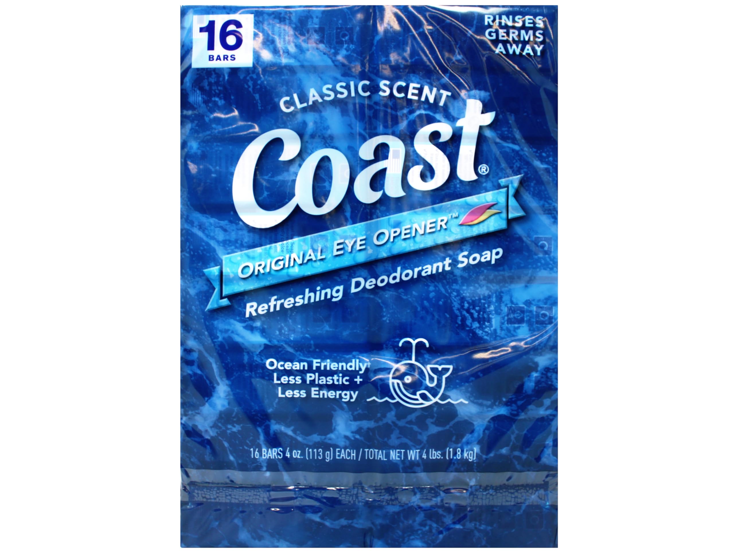 Coast Deodorant Soap Bars 4oz - 16 Bars Pack | Fresh Scent for Daily Use