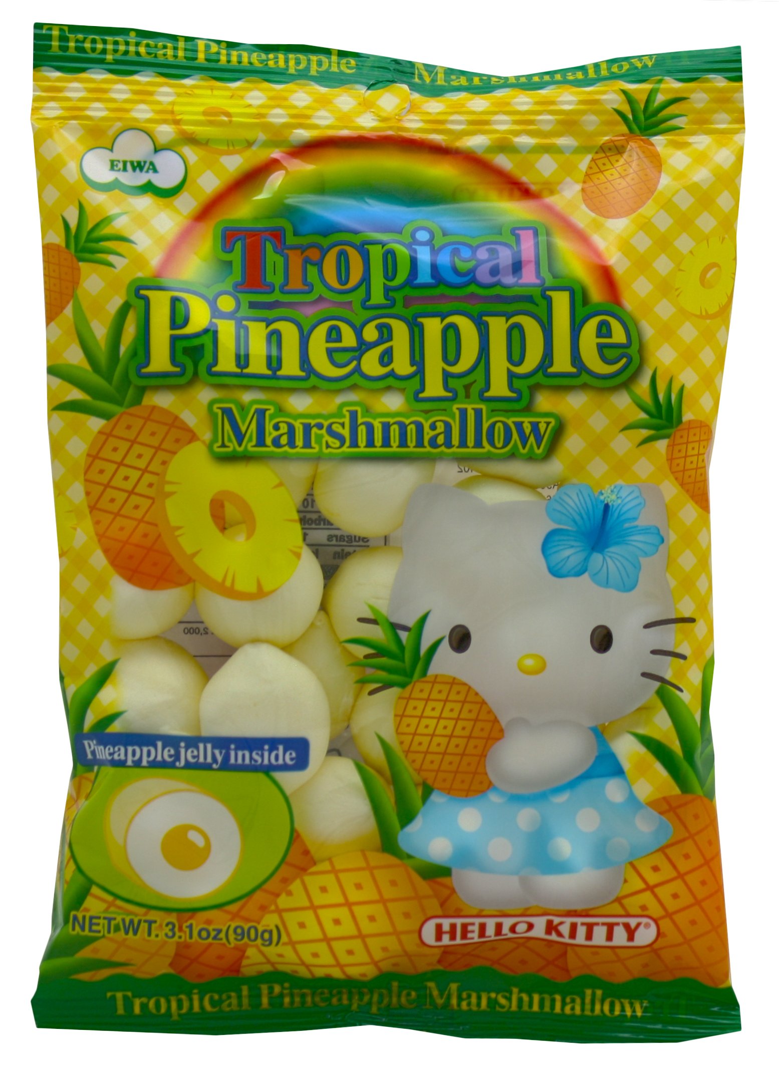 Hello Kitty Pineapple Marshmallows - 3.1oz (5 Pack) | Kawaii Snacks, Cute Gift for Girls, Anime Lovers | Perfect for Parties, School Lunches & Dessert Treats