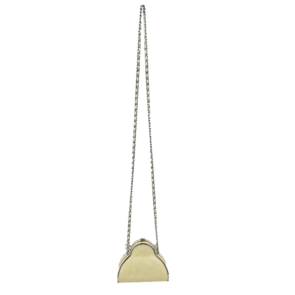 Chanel Rare Mini Stingray Calfskin Crossbody Bag in Beige & Silver - Perfect for Evening Events, Date Nights & Luxury Fashion Accessories
