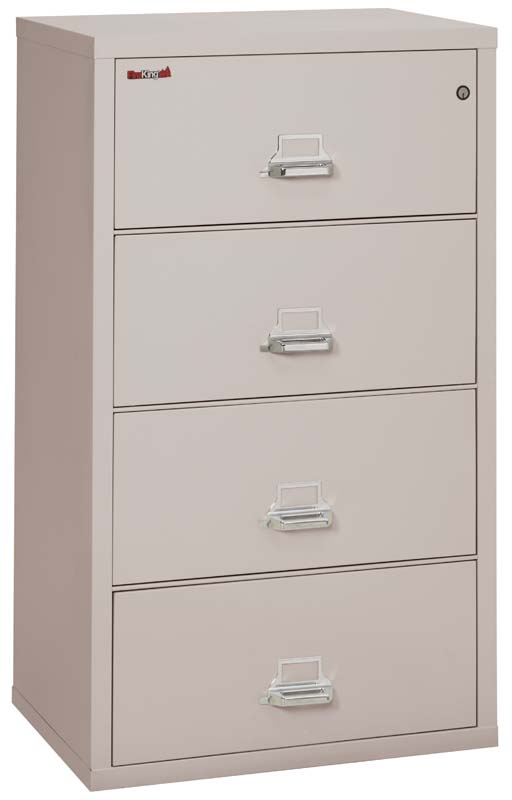 FireKing 4-Drawer 31-Inch Wide Lateral Fireproof File Cabinet - Secure Document Storage for Office & Home Use