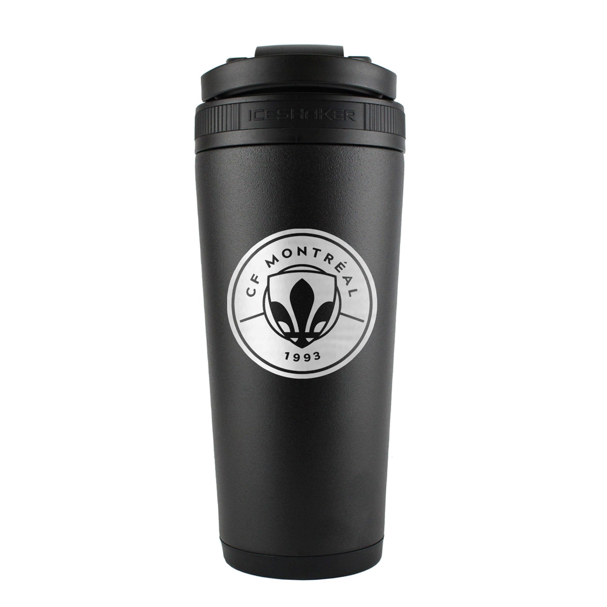 Official CF Montreal 26oz Insulated Stainless Steel Water Bottle & Ice Shaker - Perfect for Gym, Sports, and Outdoor Activities - Black