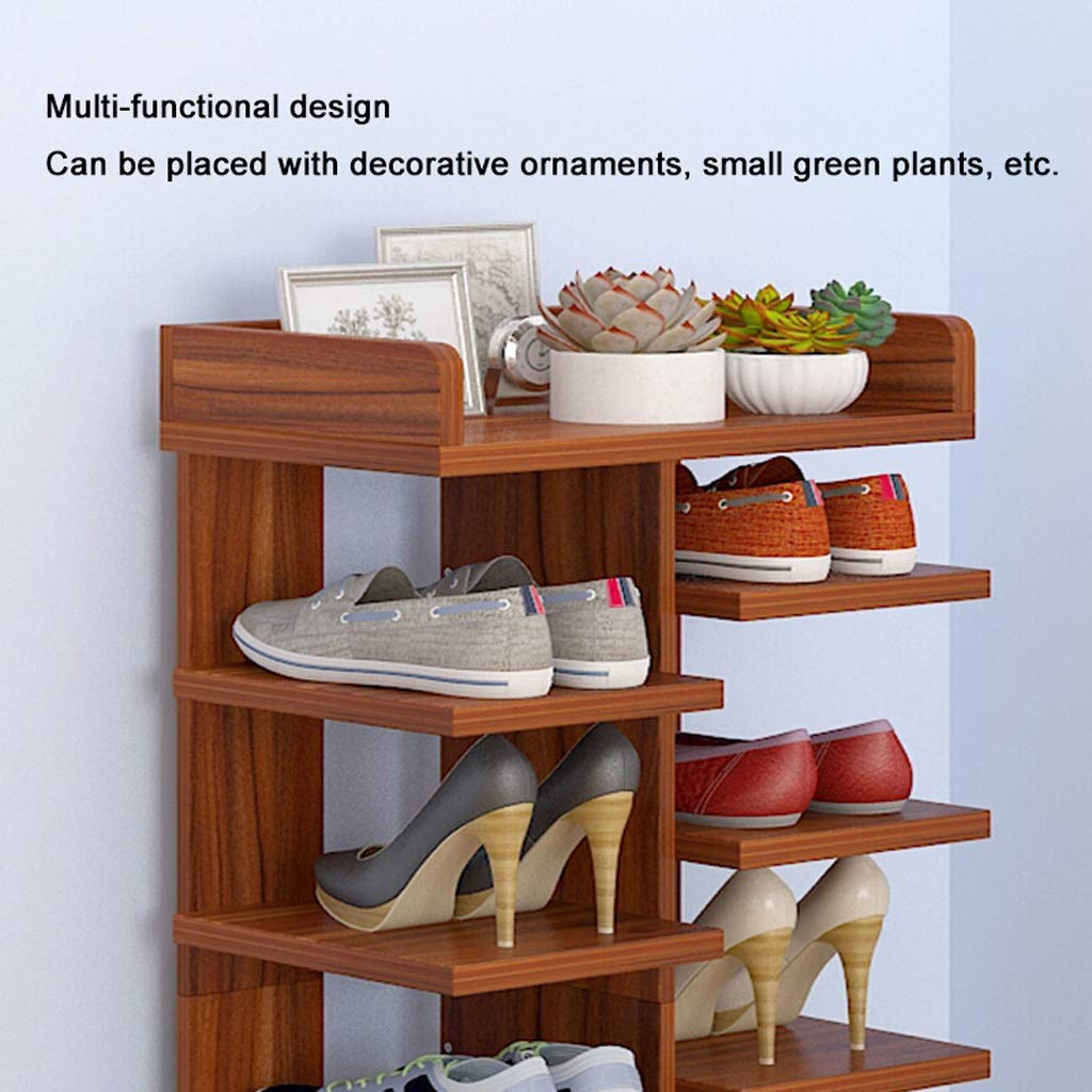 Multi-Layer Shoe Rack with Drawer - Space Saving Double Row Shoe Storage Organizer for Closet, Bedroom or Entryway - Natural Wood Shoe Shelf Cabinet for Home Organization (Perfect for Small Spaces & Shoe Lovers)