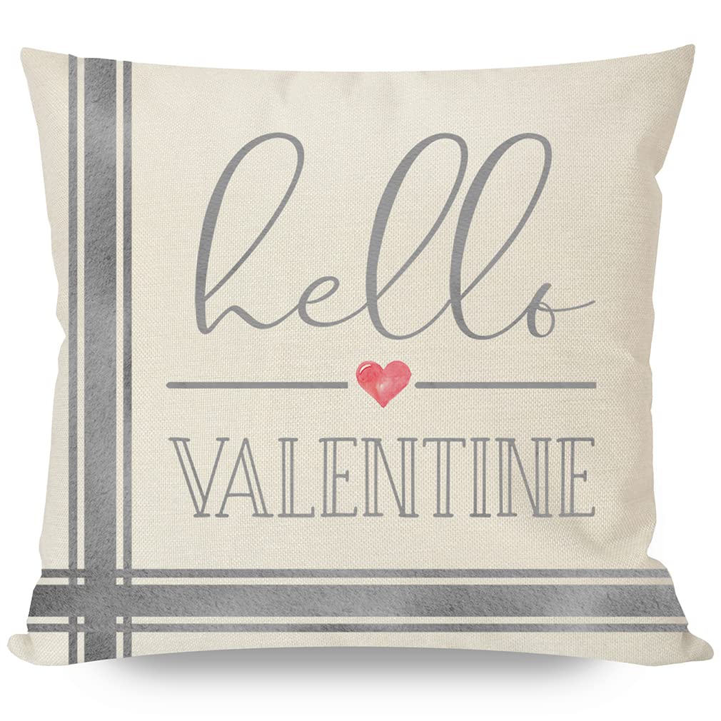 PANDICORN Valentine's Day Pillow Covers Set of 4 - 18x18 Inch Pink & Peach Heart Truck Floral Throw Pillow Cases for Couch, Bedroom Decor - Romantic Home Decor for Valentine's Gifts, Anniversary & Couples