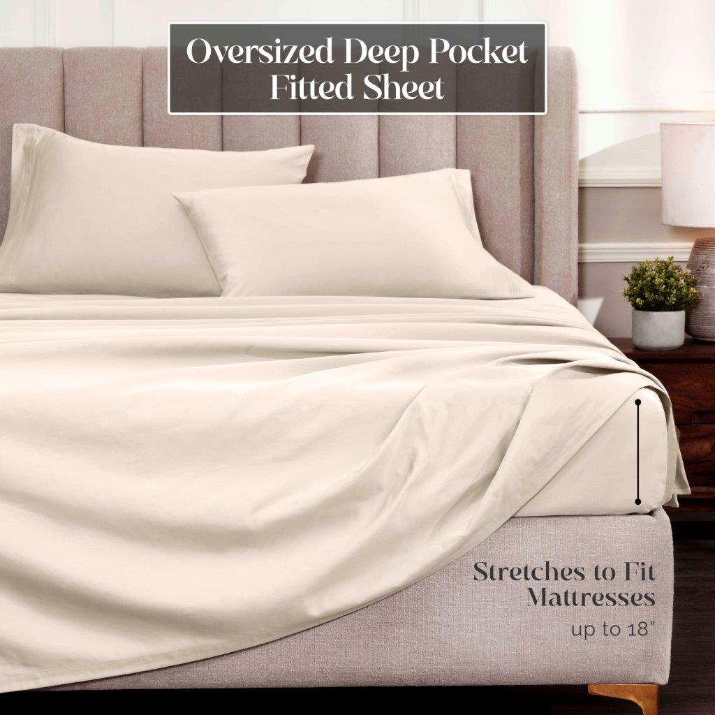 Premium 1500 Thread Count Egyptian Cotton Sheet Set - Eco-Friendly, Breathable & Hypoallergenic - Perfect for Luxury Bedding & Hot Sleepers