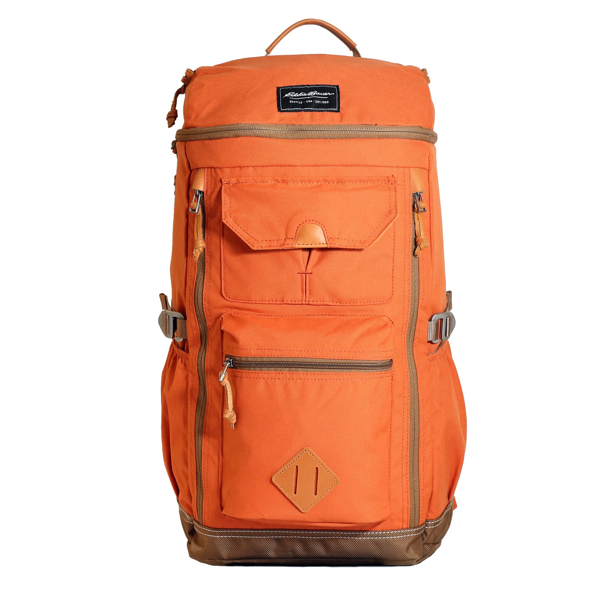 Eddie Bauer Bygone Backpack 30L - Durable Hiking Backpack with Multiple Exterior Pockets & Laptop Compartment - Terracotta Color - Perfect for Travel, School & Outdoor Adventures