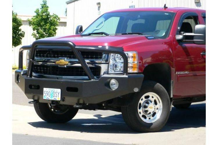 **2007-2010 Chevy Silverado 2500/3500 Baja Front Bumper - Winch Ready with Tow Hooks | Heavy-Duty Off-Road Protection for Trucks**    **使用场景:** Perfect for off-road adventures, towing, and rugged terrain—enhance your Chevy Silverado's durability and style with this high-performance Baja bumper.