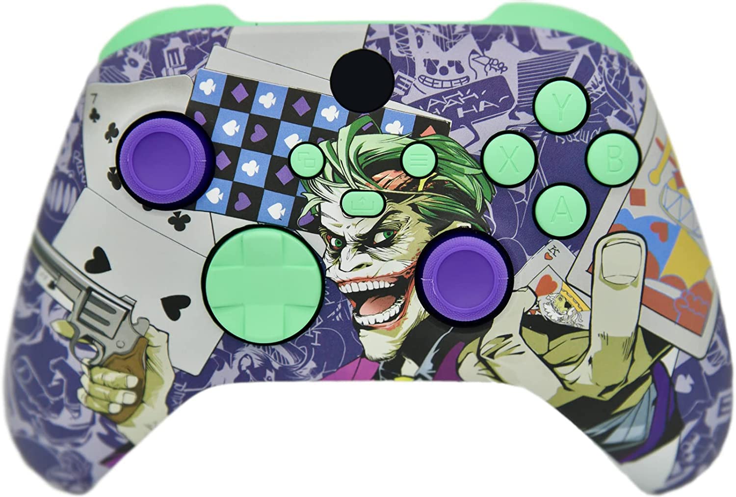 Custom Hand Airbrushed Fade Xbox Controller - Compatible with Xbox Series X/S & Xbox One (Green Mint Inserts) - Perfect for Gaming, Collecting & Unique Gifts